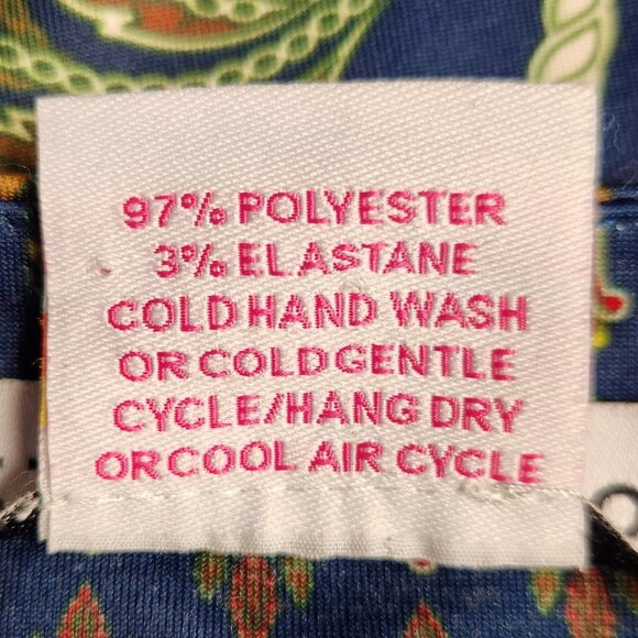 Gretchen Scott XS Pullover Top Navy Multi-color Paisley 1/2 Sleeve - Picture 6 of 6